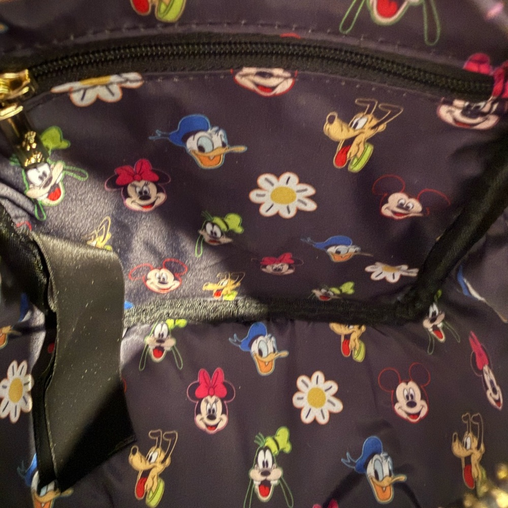 Loungefly Disney Mickey Mouse & Friends Floral Checkered Crossbody Bag NWT - Picture 8 of 9